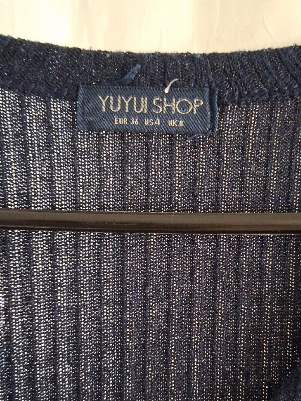 Black Ribbed V-Neck Button Cardigan - Picture 2 of 3